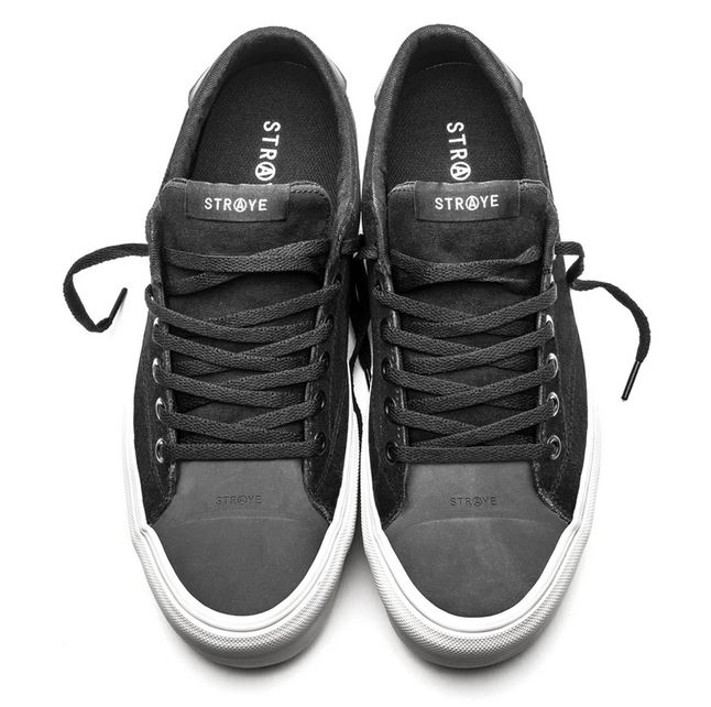 Straye Footwear Stanley Black Cream Suede 7.5 US