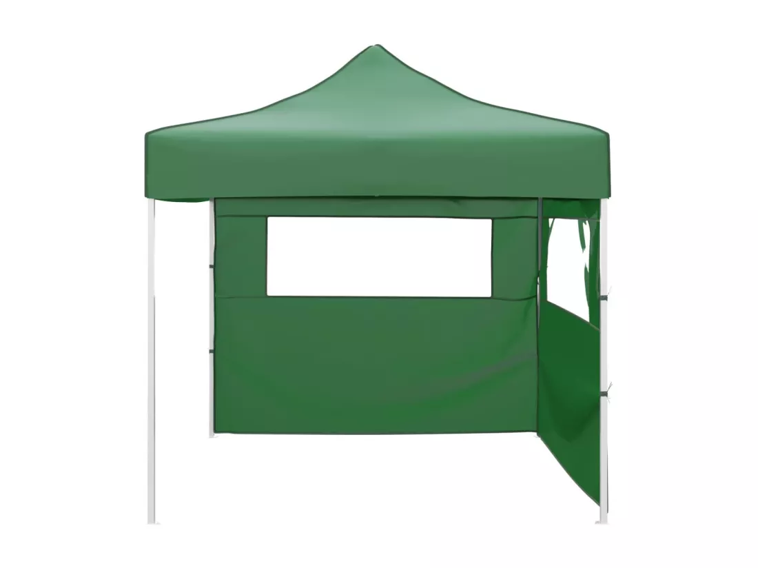 Tente pliable avec 2 parois 3 x 3 m Vert