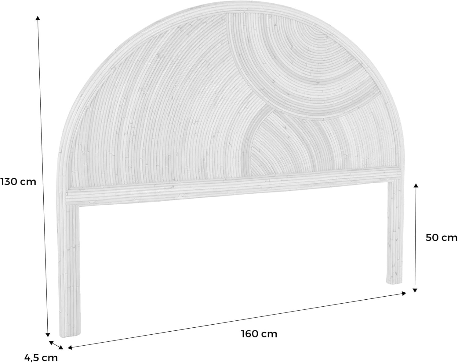 sweeek - Kopfteil aus natürlichem Rattan, hellem Holz, Bohème-Stil - Baya