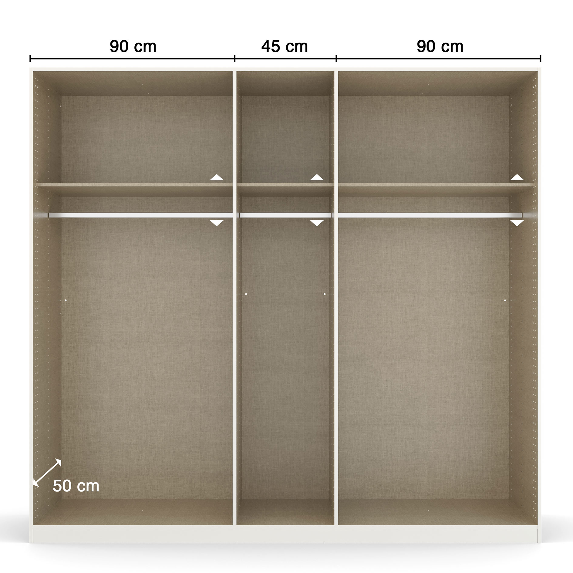 Drehtürenschrank - alpinweiß - 226 cm