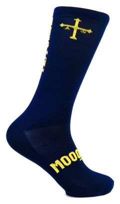 Chaussettes unisexes hautes en maille d'été Mooquer Asturias Corsa bleu marine