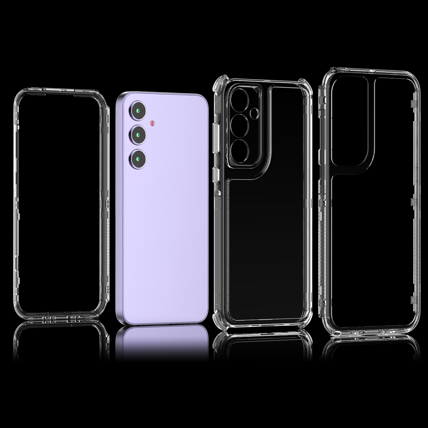 Samsung Galaxy S24 FE Hybrid Hülle TPU Bumper   Acryl Rückseite - Transparent