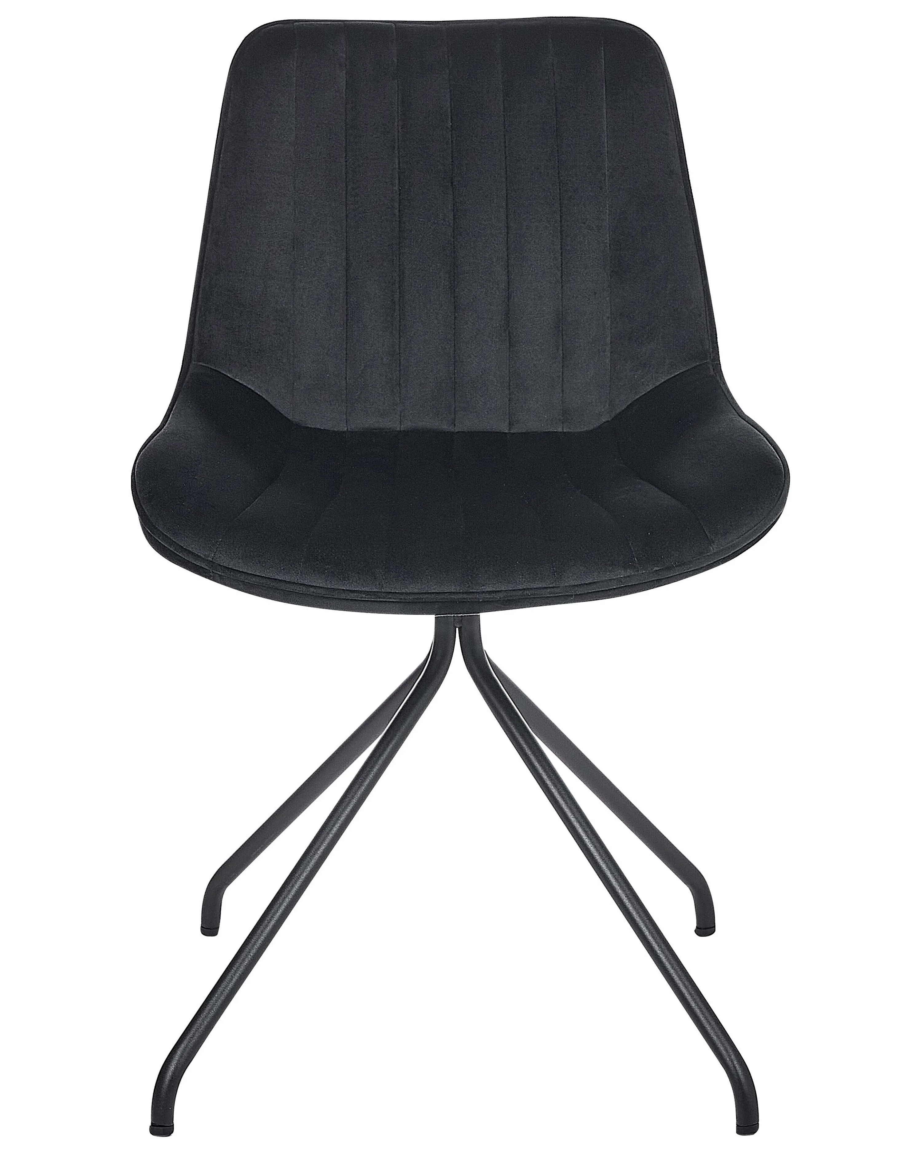 Set van 2 eetkamerstoelen NAVASOTA Fluweel Zwart