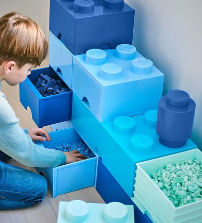 LEGO? Storage Opbevaringsskuffe - 4 Knopper - 25x25x18 - Lyseblå