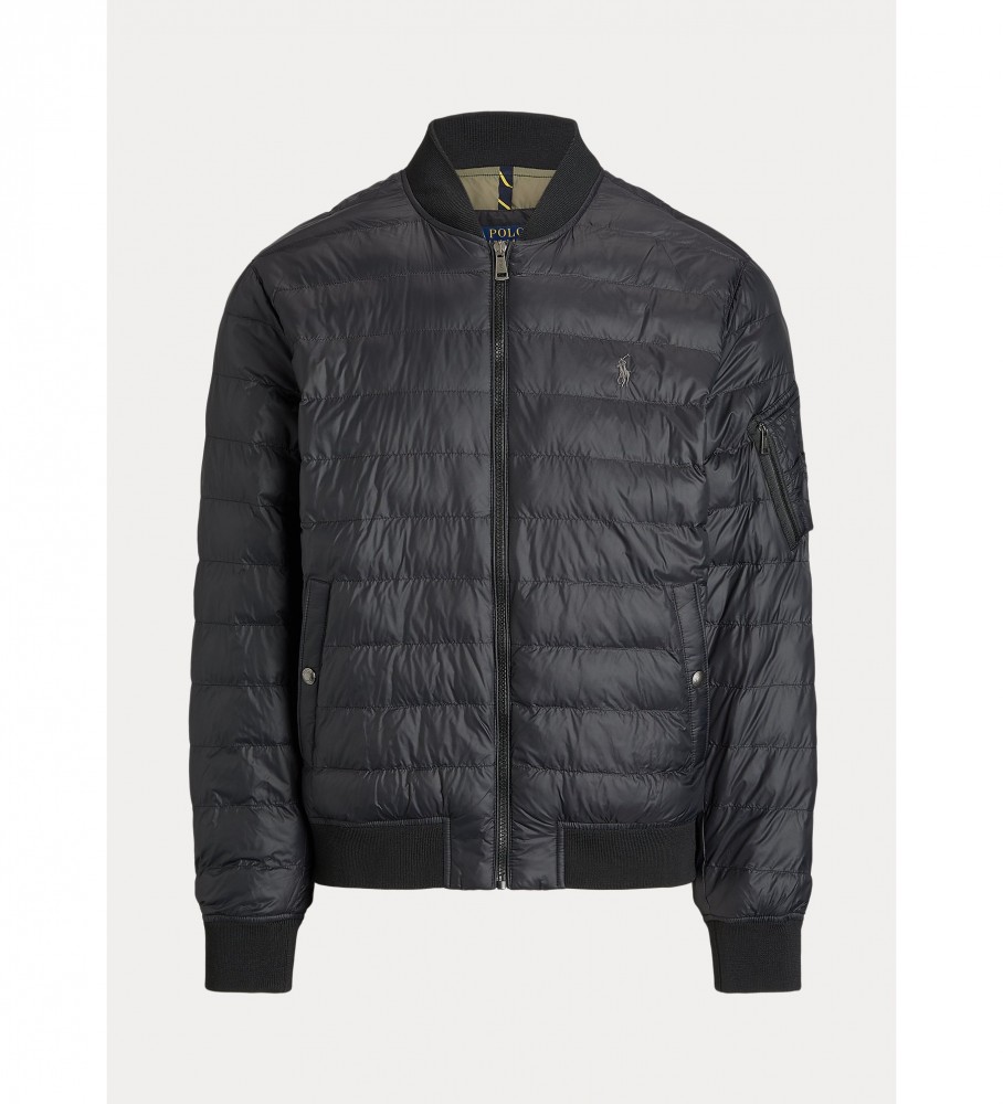 Jaqueta bomber preta impermeável Ralph Lauren