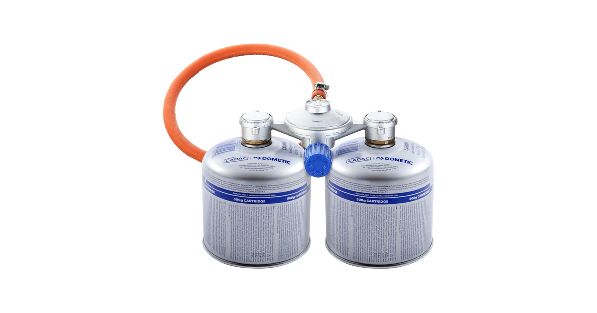 CadacDual Power Pak drukregelaar  (30mbar, met 85cm gasslang)
