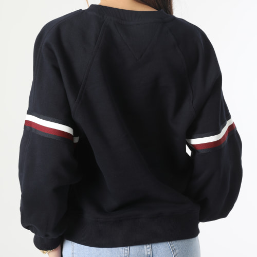 Sweat Crewneck Femme Regular Global Stripe 7169 Bleu Marine