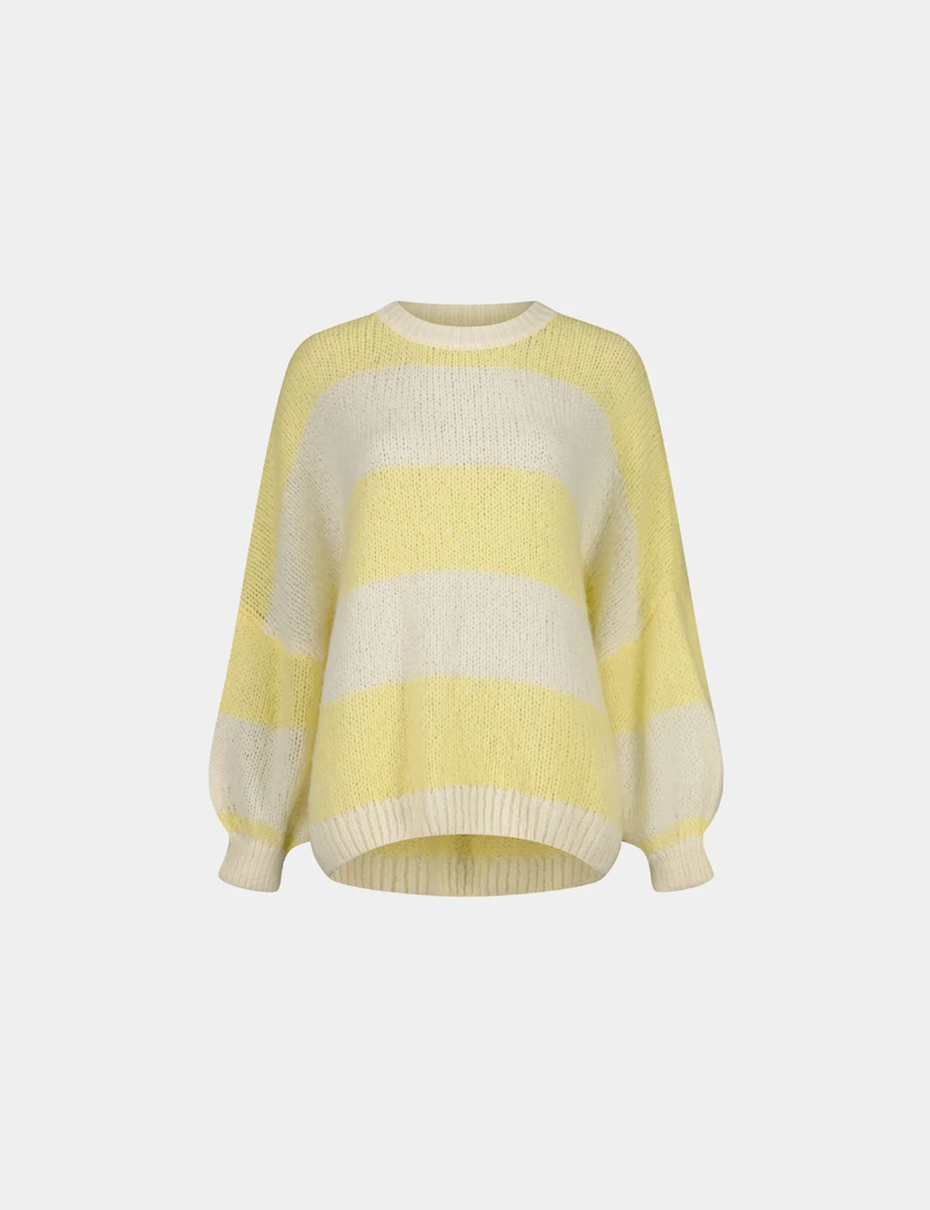 Pull oversize à rayures en mélange de laine vanille