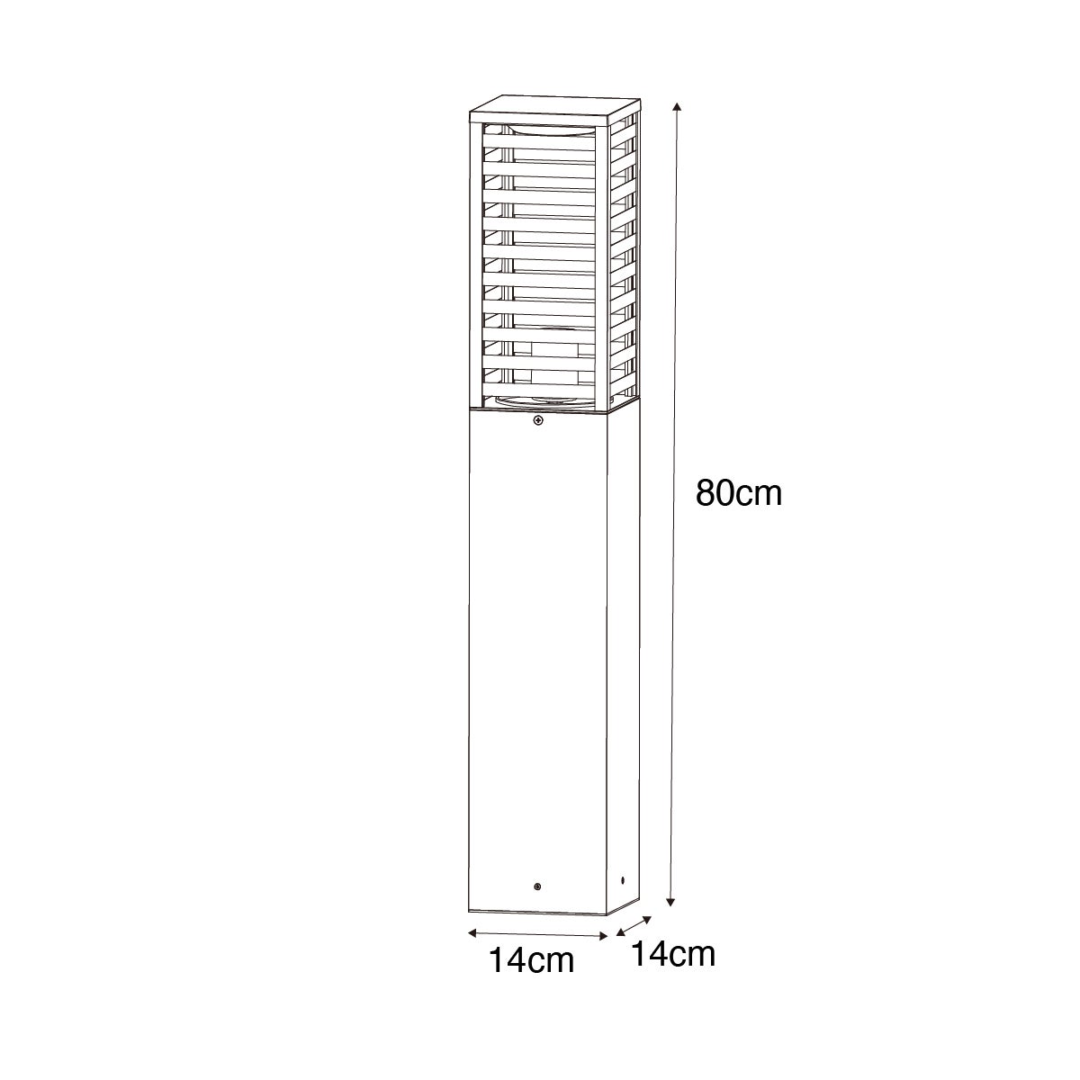 Moderne staande buitenlamp, zwart met rookeffect, 80 cm, IP44 - Reims