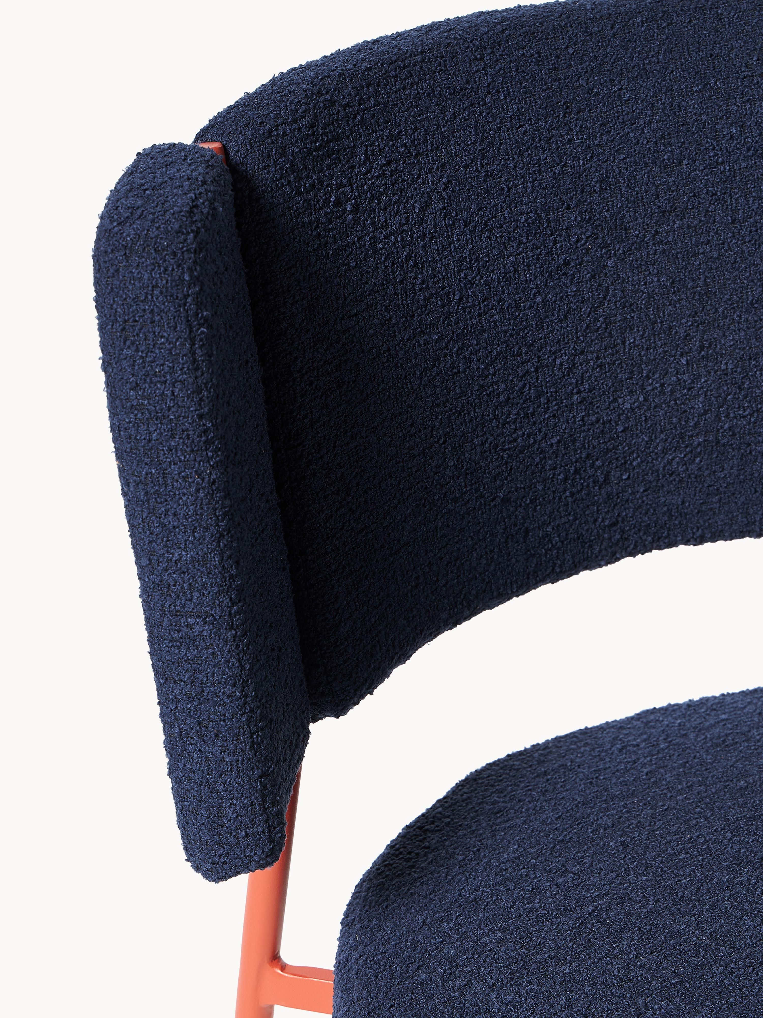 Bouclé gestoffeerde stoelen Samantha, 2 stuks