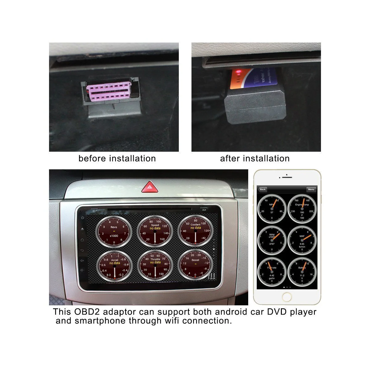 OBD II feilkodeleser iOS / Apple / Android - WiFi