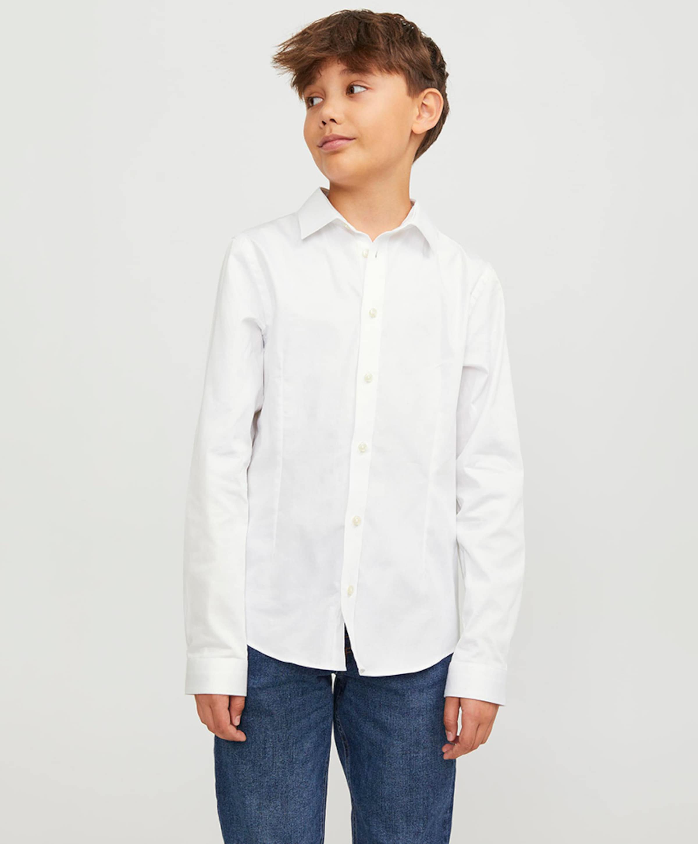 Jack & Jones Jongens overhemd lange mouw wit