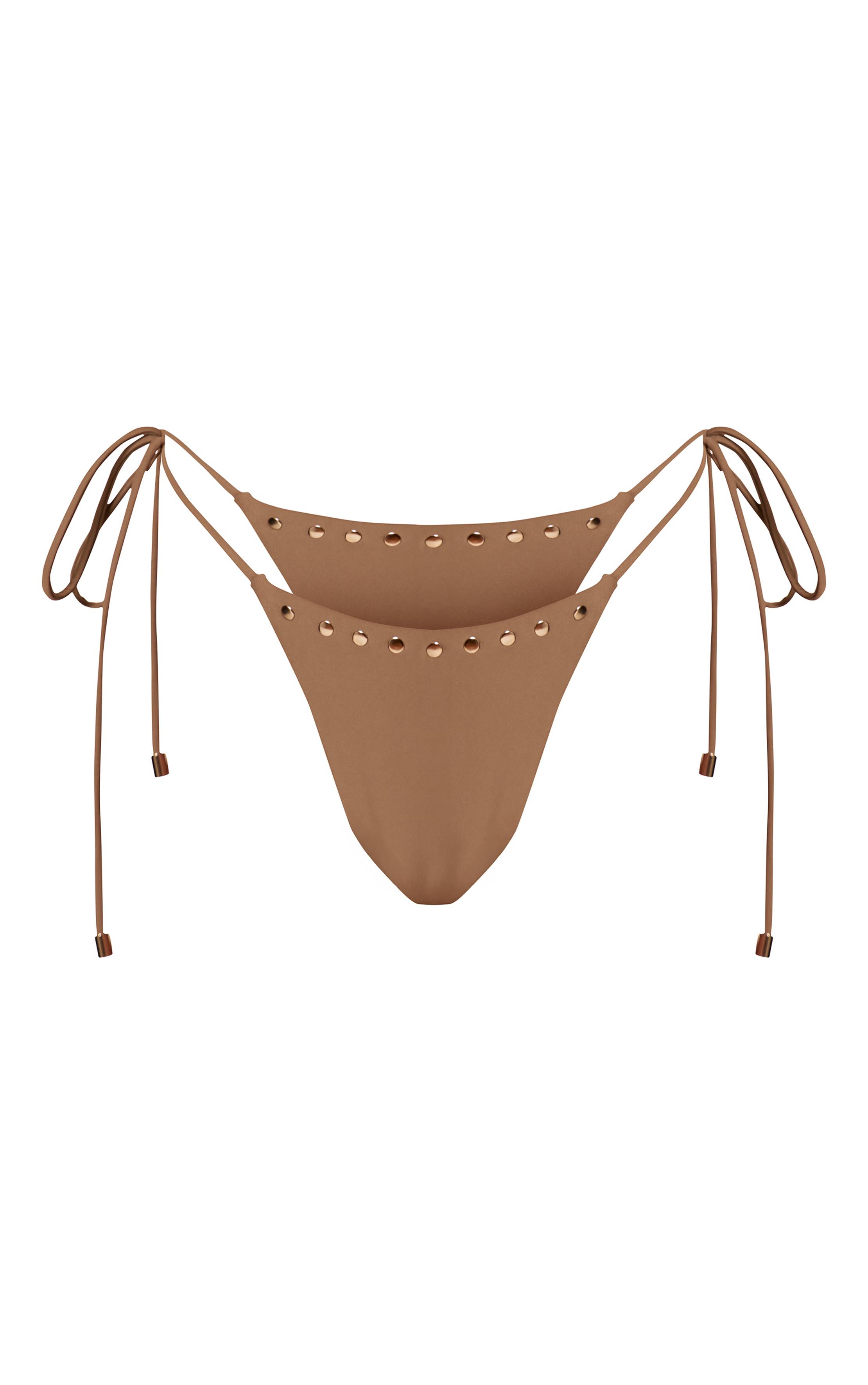 Champignon Bas De Bikini String À Nouer Sur Les Côtés Avec Clous