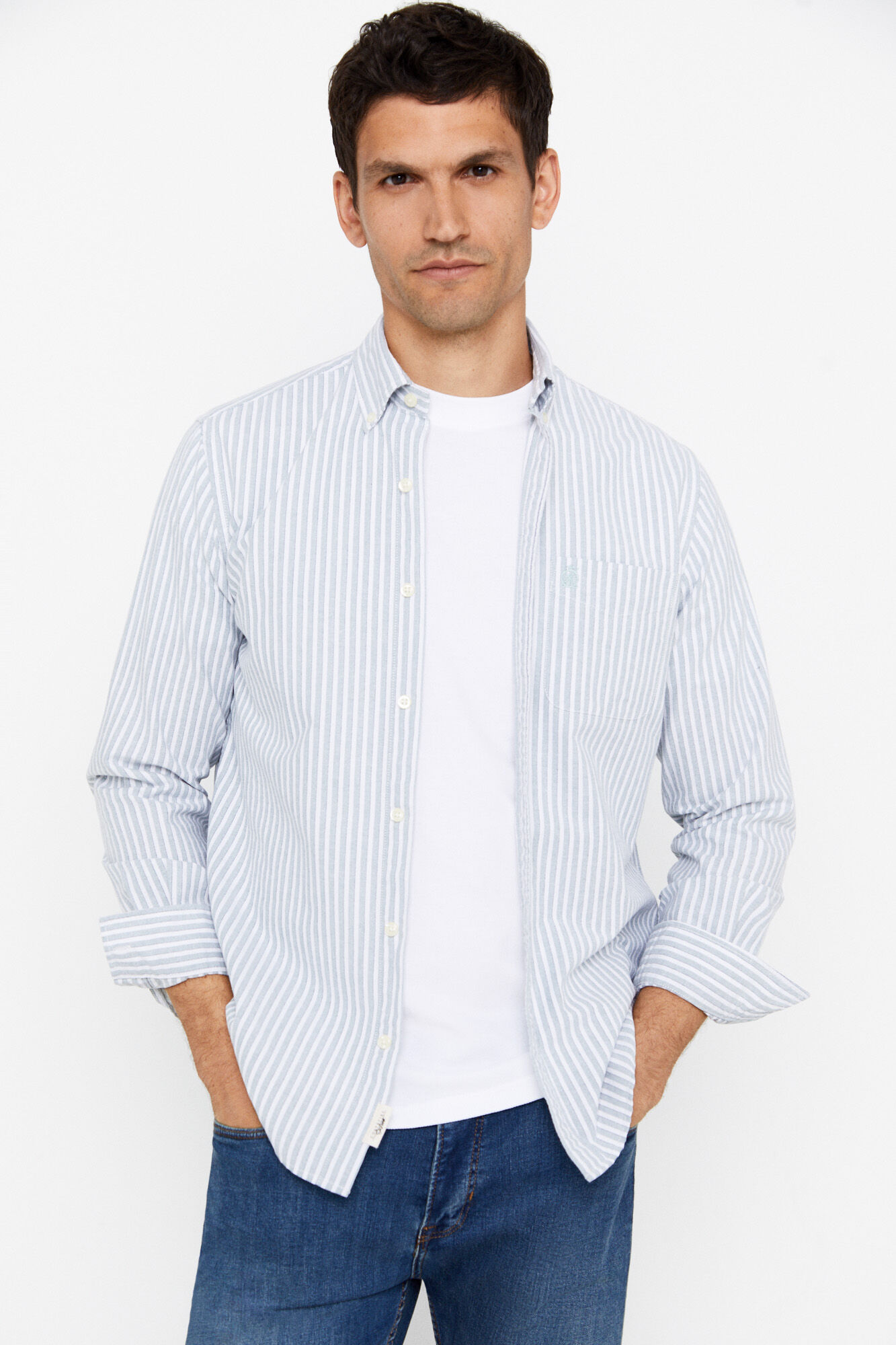 camisa oxford listrada