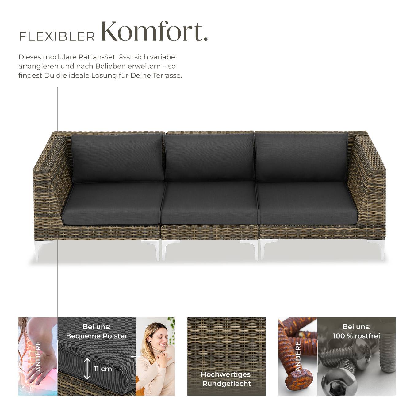 Modulares Rattanset Villanova