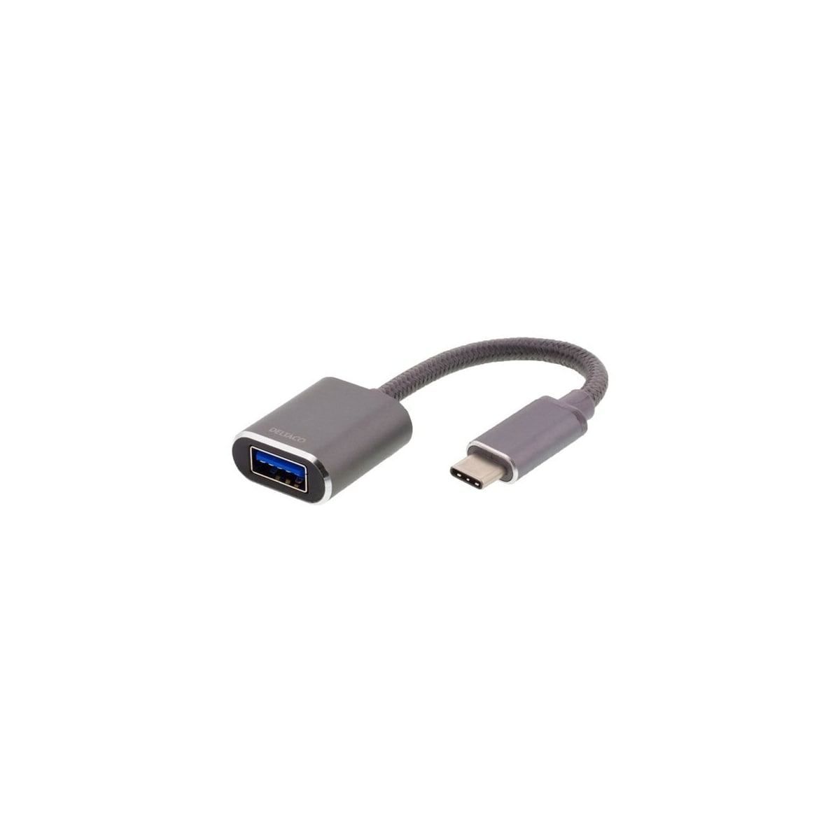 USB-C 3.1 til USB-A OTG adapter, grå