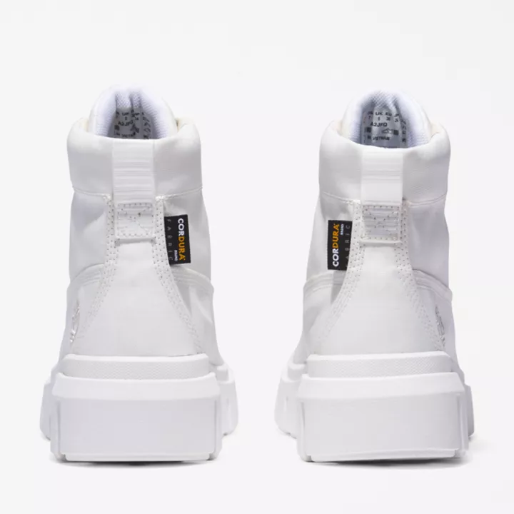 Bottine à lacets mi-haute Greyfield pour femme en blanc