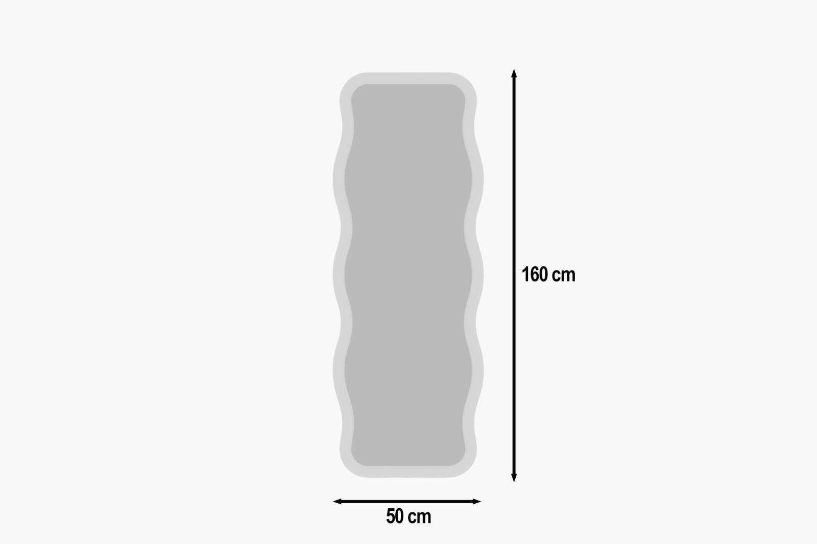 Standspiegel - weiß -160 cm