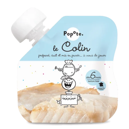 Petite gourde de purée de Colin dès 6 mois - L'unité 60g