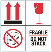 Étiquette 'FRAGILE / DO NOT STACK'