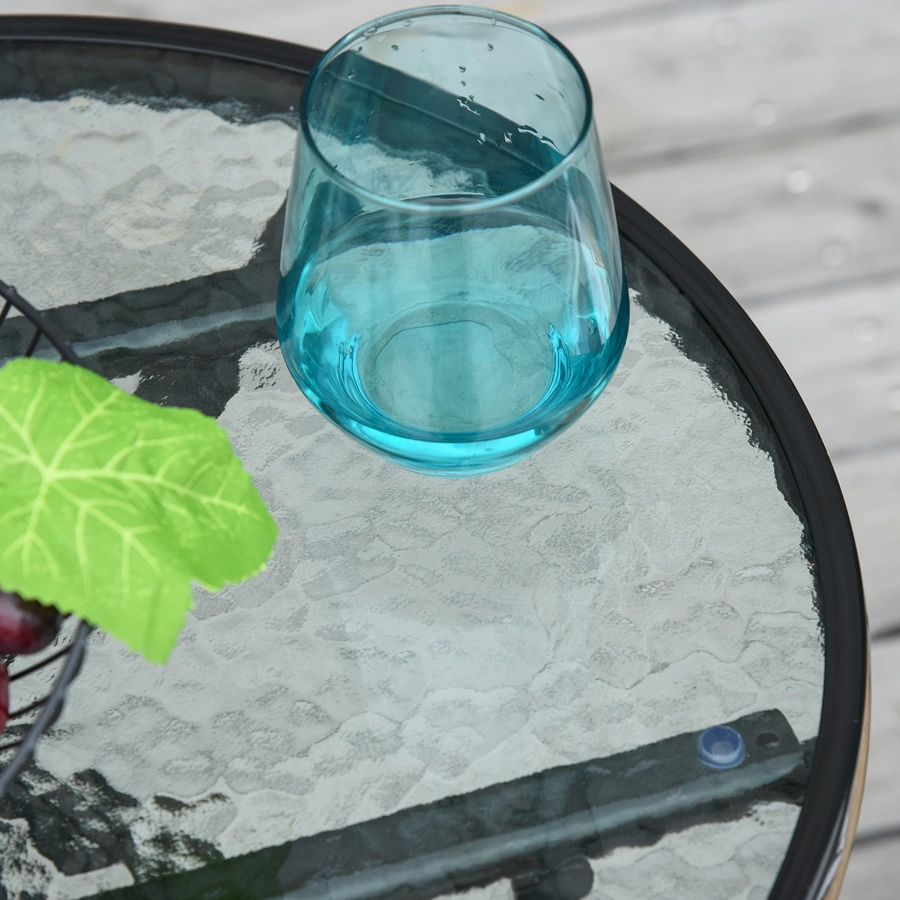 Outsunny Gartentisch klappbar transparentschwarz