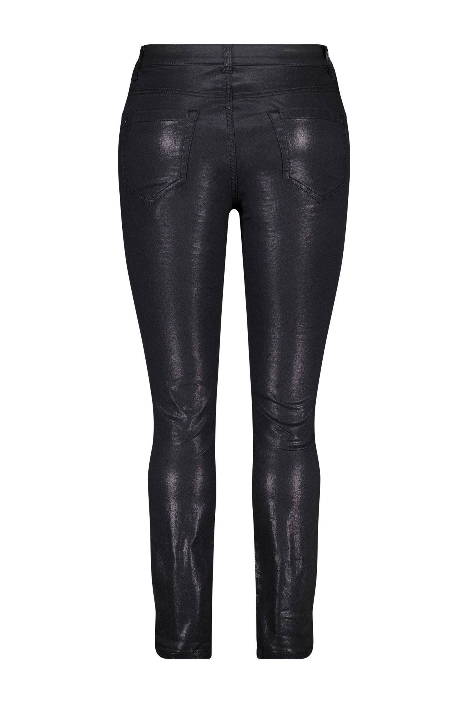 MS Mode slim coated broek zwart