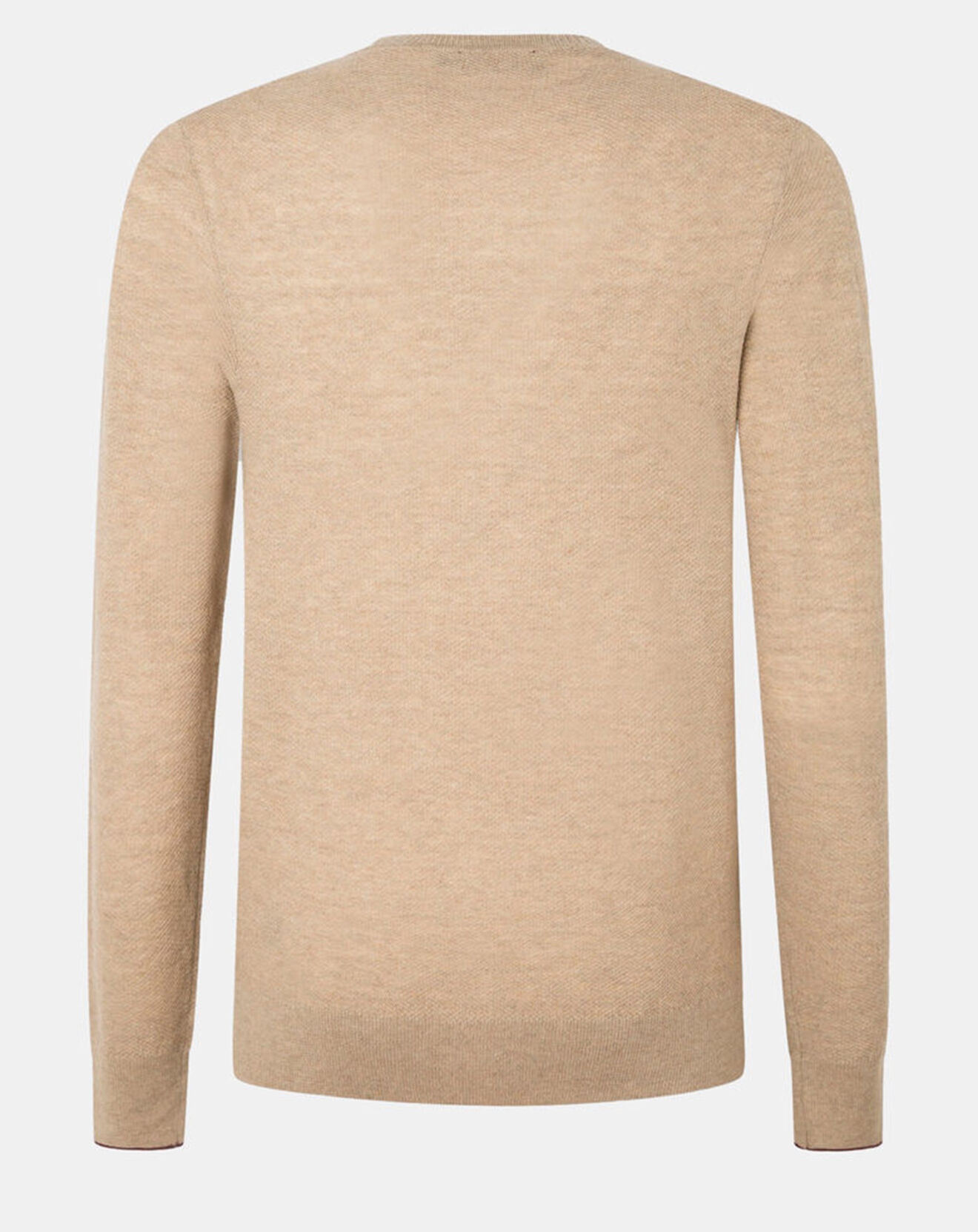 Hackett London Pull en Laine, Soie & Cachemire col rond texturé beige