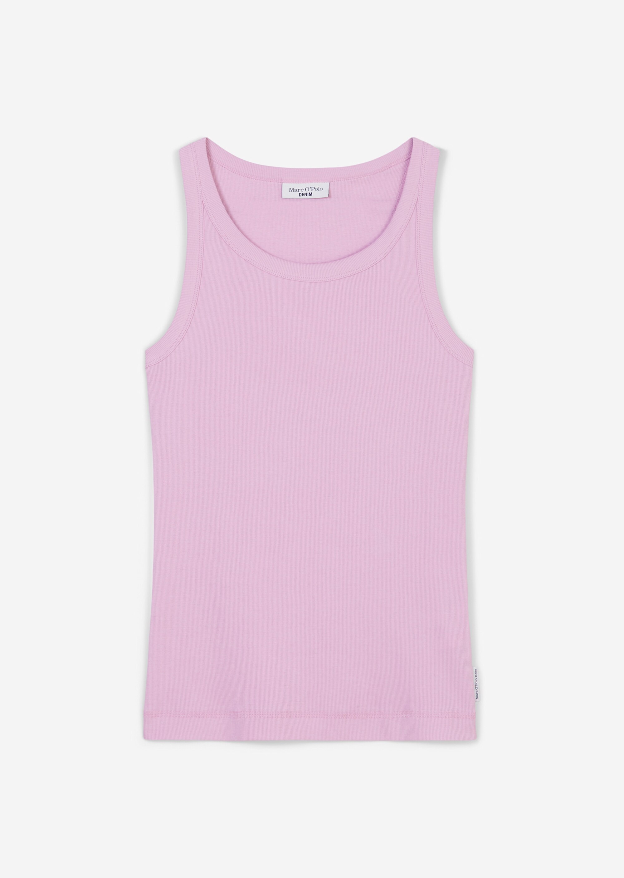 Tanktop mit feiner Rippstruktur aus elastischem Organic Cotton-Mix