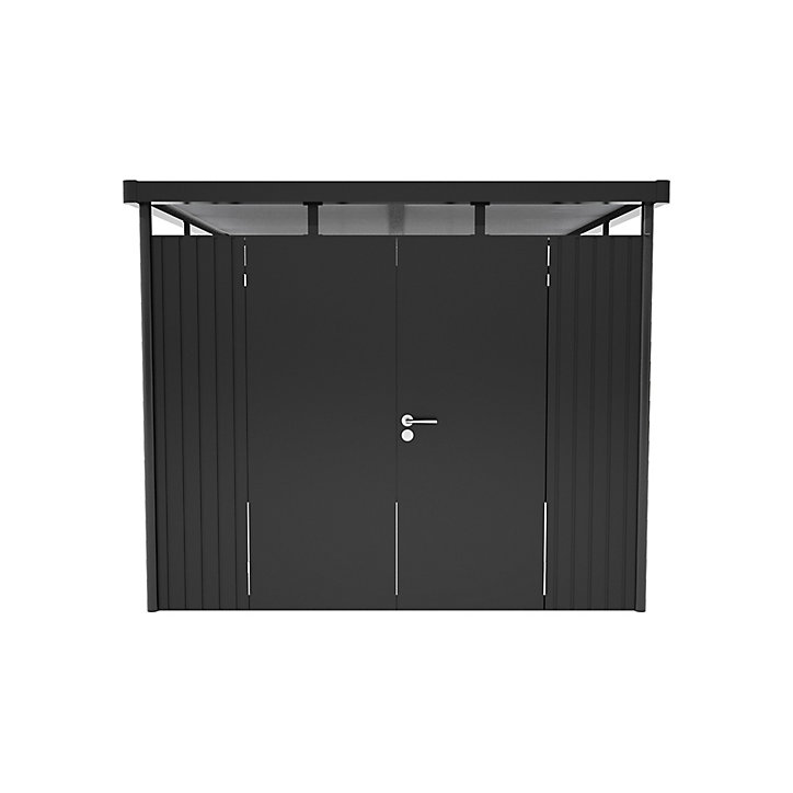 Abri de jardin double porte Biohort HighLine H2 en métal coloris gris foncé métallique ép.0,53 mm surface extérieure 5,36 m²