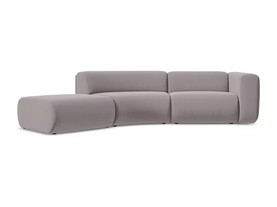 Canapé modulable 4 places gauche en velours - lavande - EKAHI