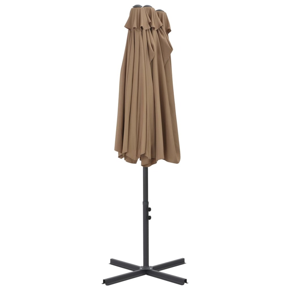 Parasol d'e x térieur et poteau en aluminium 460 x 270 cm taupe