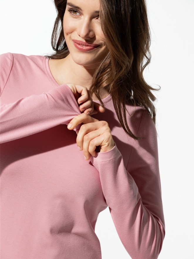 Viskose-Shirt Langarm