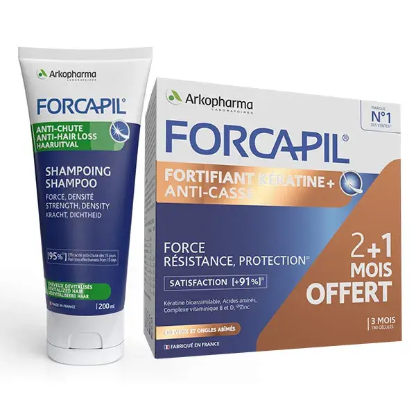 Rotina de Fortificação Capilar com Queratina Arkopharma Forcapil +