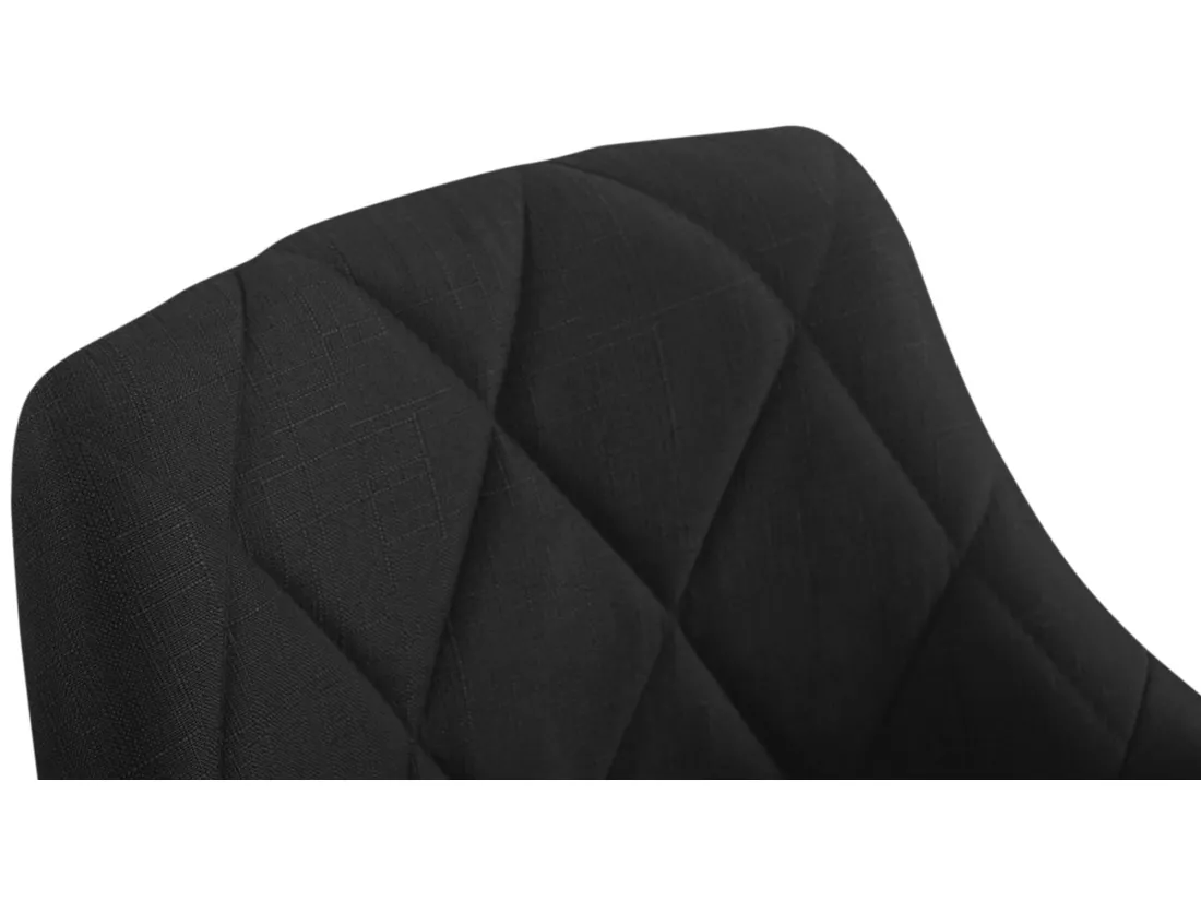 Tabouret de bureau - Tissu - Noir - Lazio