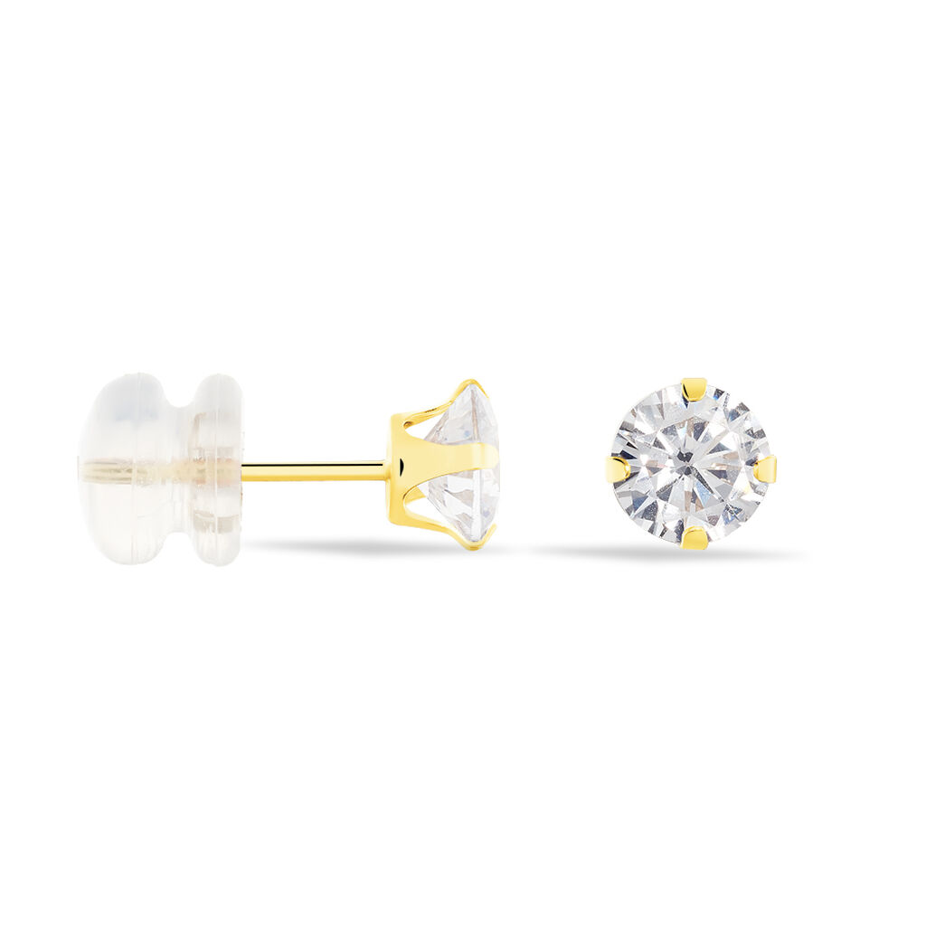 Boucles D'oreilles Puces Eddie Or Jaune Oxyde De Zirconium