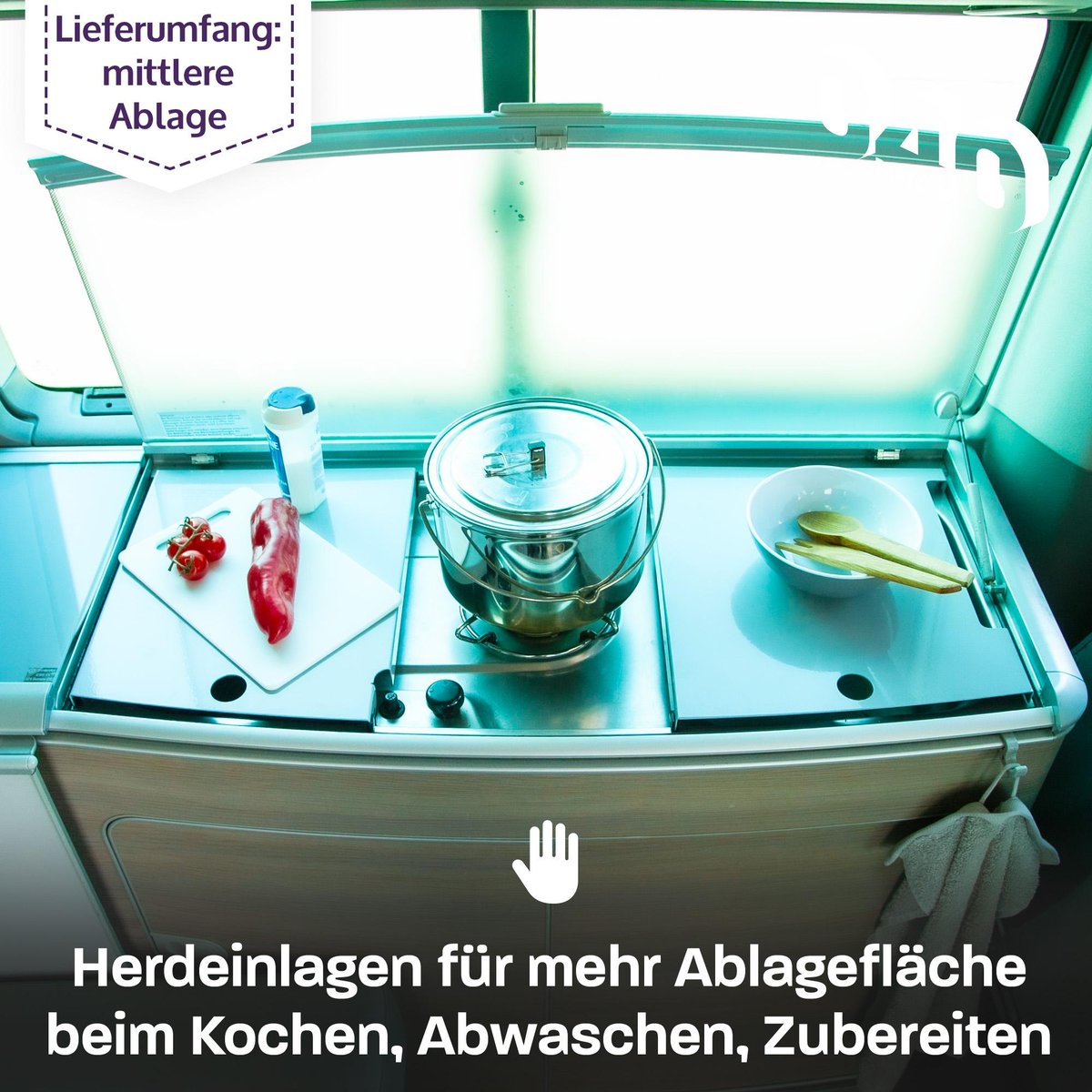 040 Parts Kookplaat afdekking midden - VW T5 T6 California