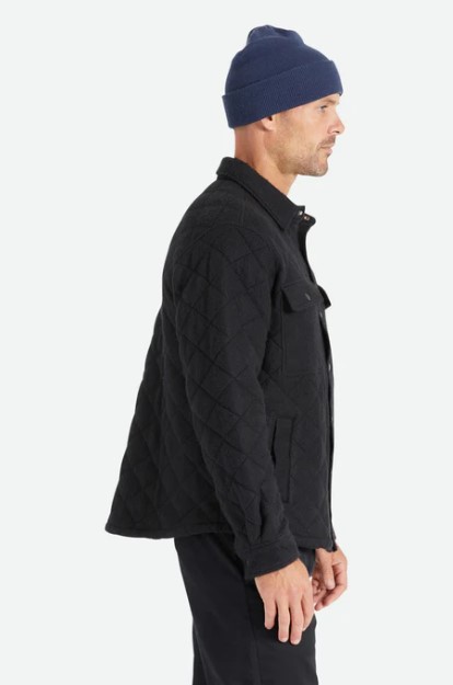 Brixton Cass Quilted Fleece Jacket Black
