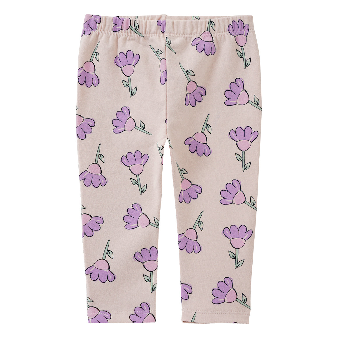 Topomini Baby Sweat-Leggings mit Blumen-Allover creme / lila