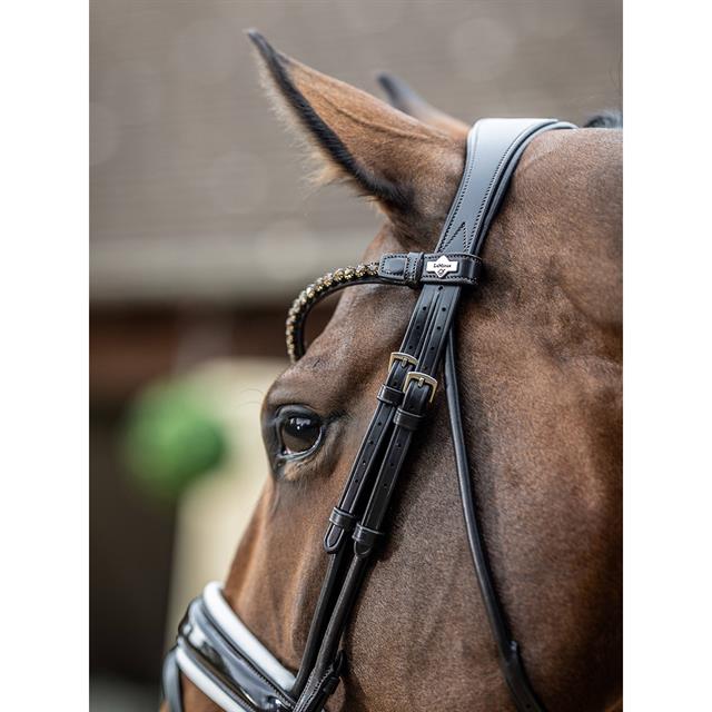 Hoofdstel LeMieux Kudos Dressage Lak Bruin-wit