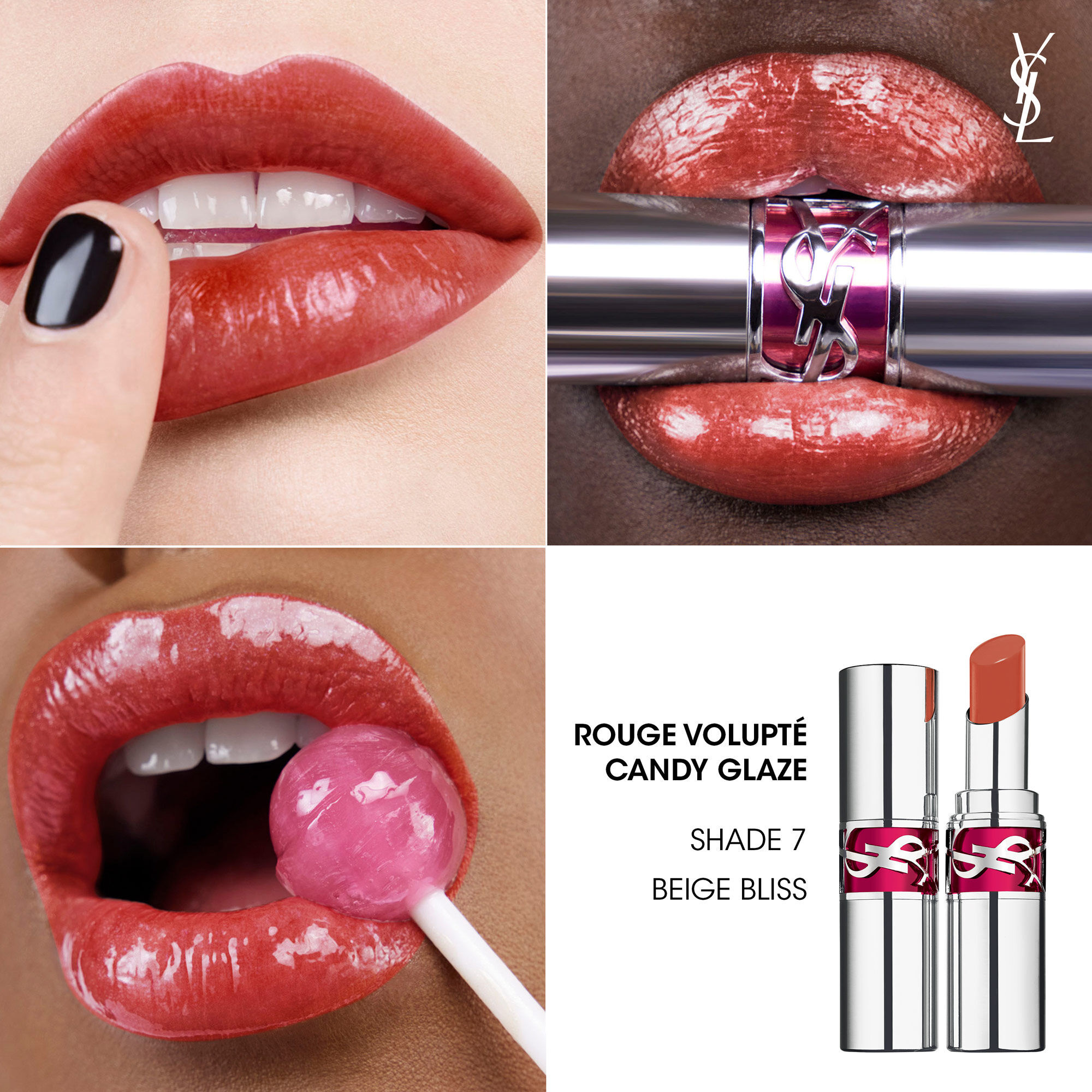 YSL LOVESHINE CANDY GLAZE  GLOSS EFFET REPULPANT EN STICK - 07-Beige-Bliss