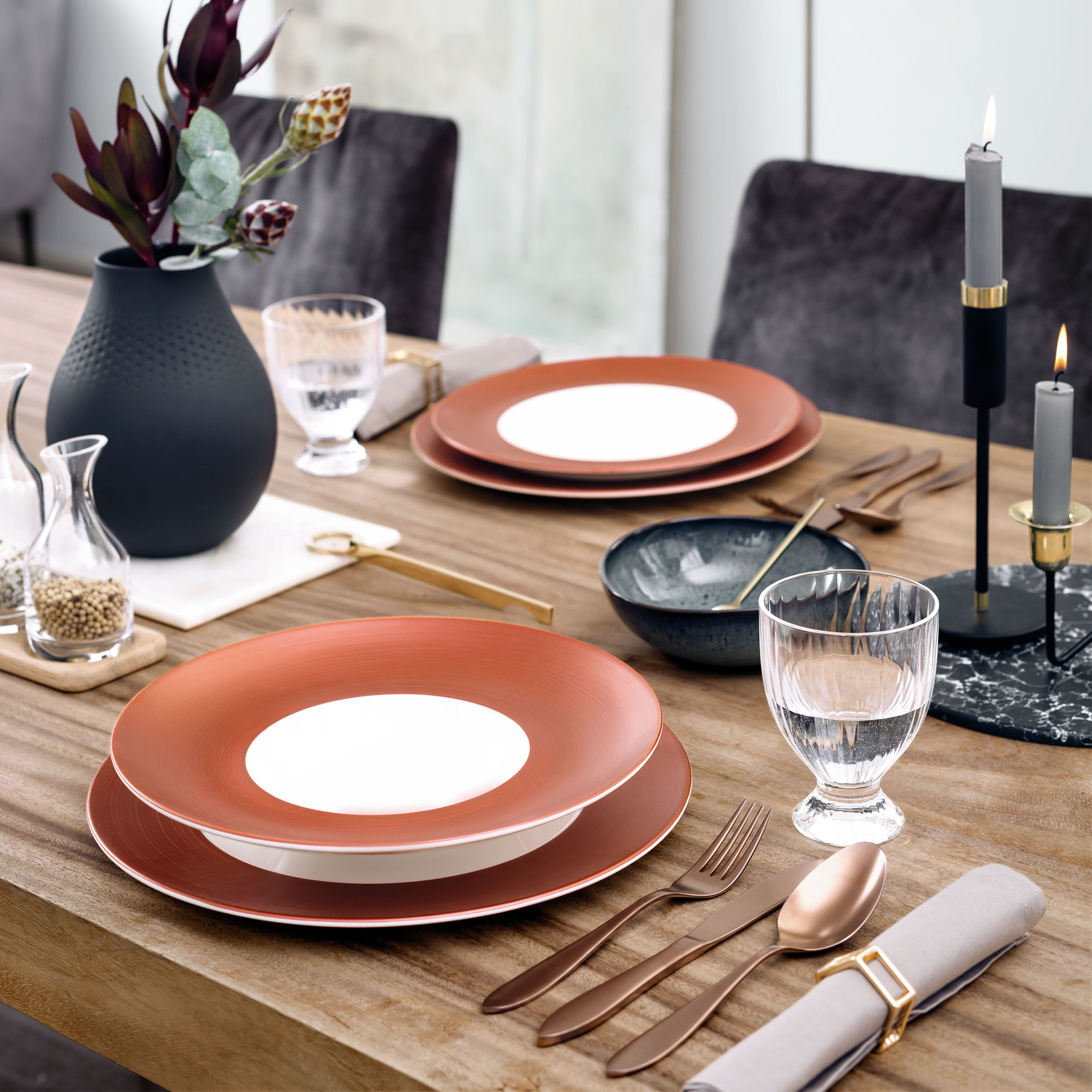 Manufacture Soup bowl Copper, 11.4'', Premium Porcelain