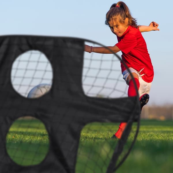 Pop up mål for fotball med målvegg