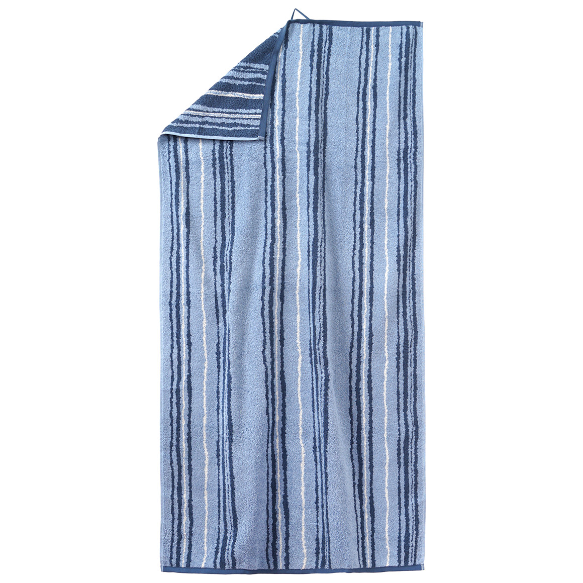 My Home Duschtuch mit Streifen dunkelblau / hellblau / weiss