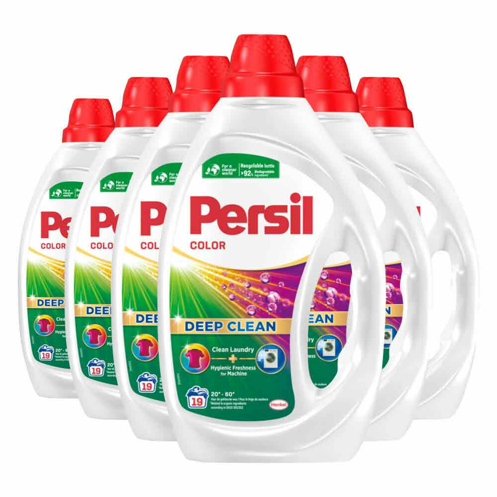 6x Persil Wasmiddel Gel Color 19 Wasbeurten Gekleurde was855 ml
