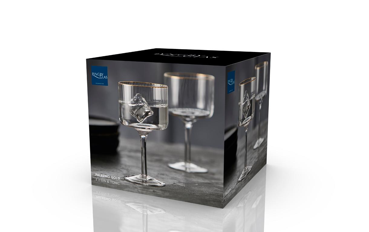 Gin Glas Palermo Gold 4 Stück, 45 clGläser mit feinem Goldrand
