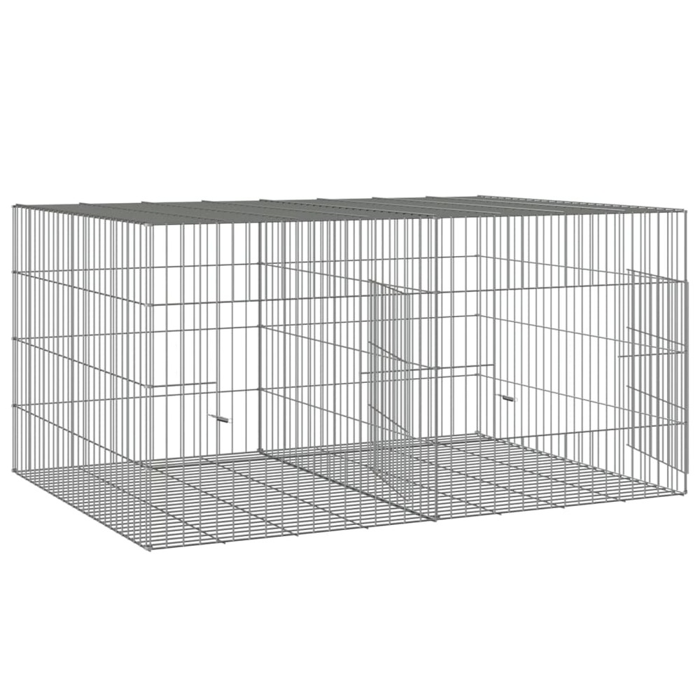 Cage à lapin 2 panneaux 110x79x54 cm fer galvanisé