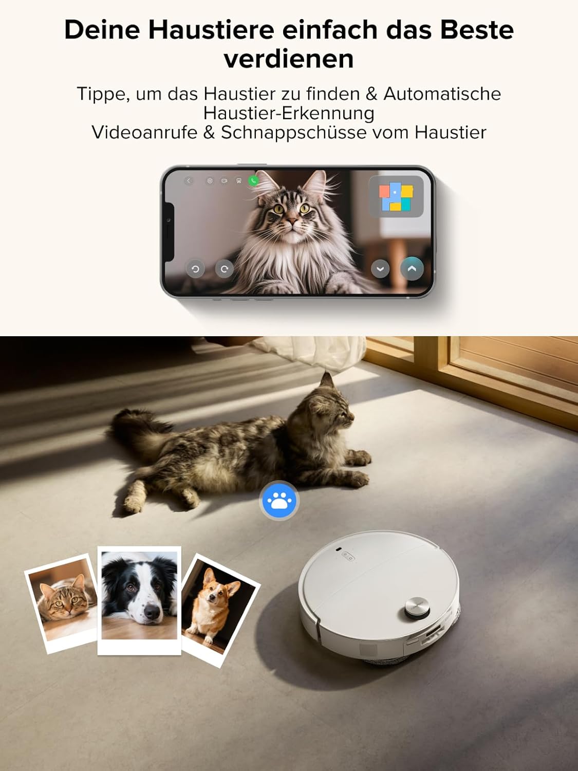 roborock Qrevo CurvX Saugroboter mit Wischfunktion&anhebbarem Wischmopp, 22.000Pa Saugkraft, 7,98 Ultra-Slim Design, Dual Anti-Tangle-System, Reactive Al-Hinderniserkennung (Weiß)