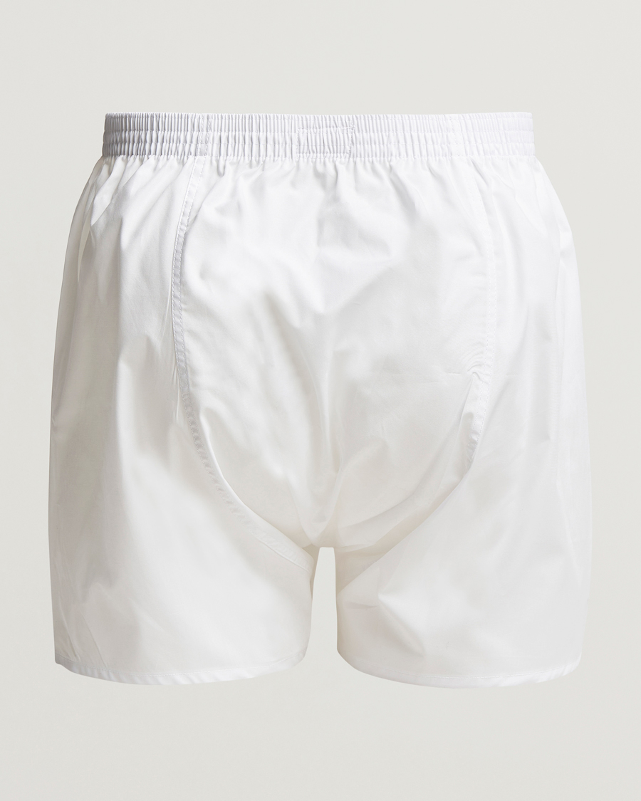 Derek Rose Classic Fit Cotton Boxer Shorts White