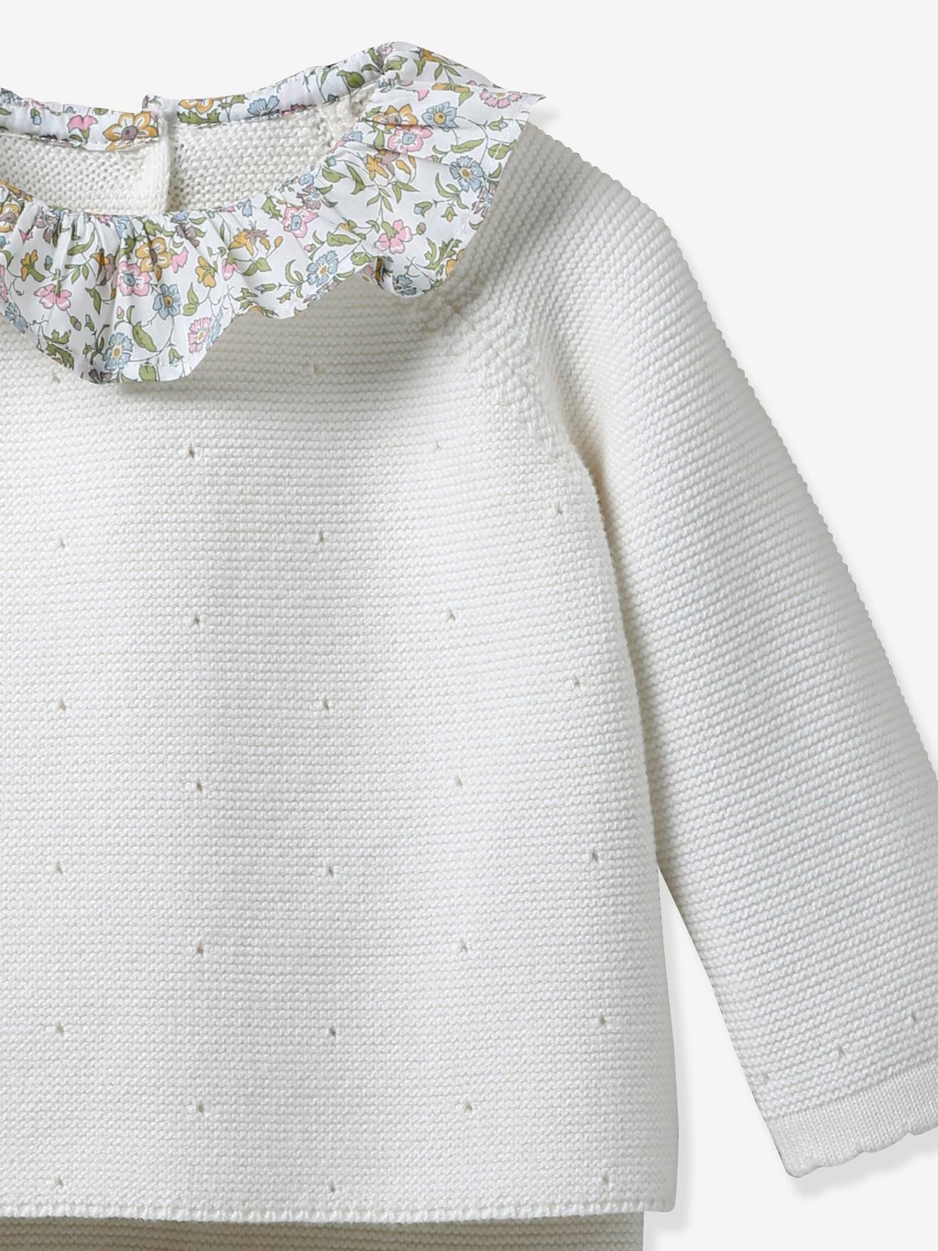 Conjunto de malha para bebê: gola de malha Liberty®