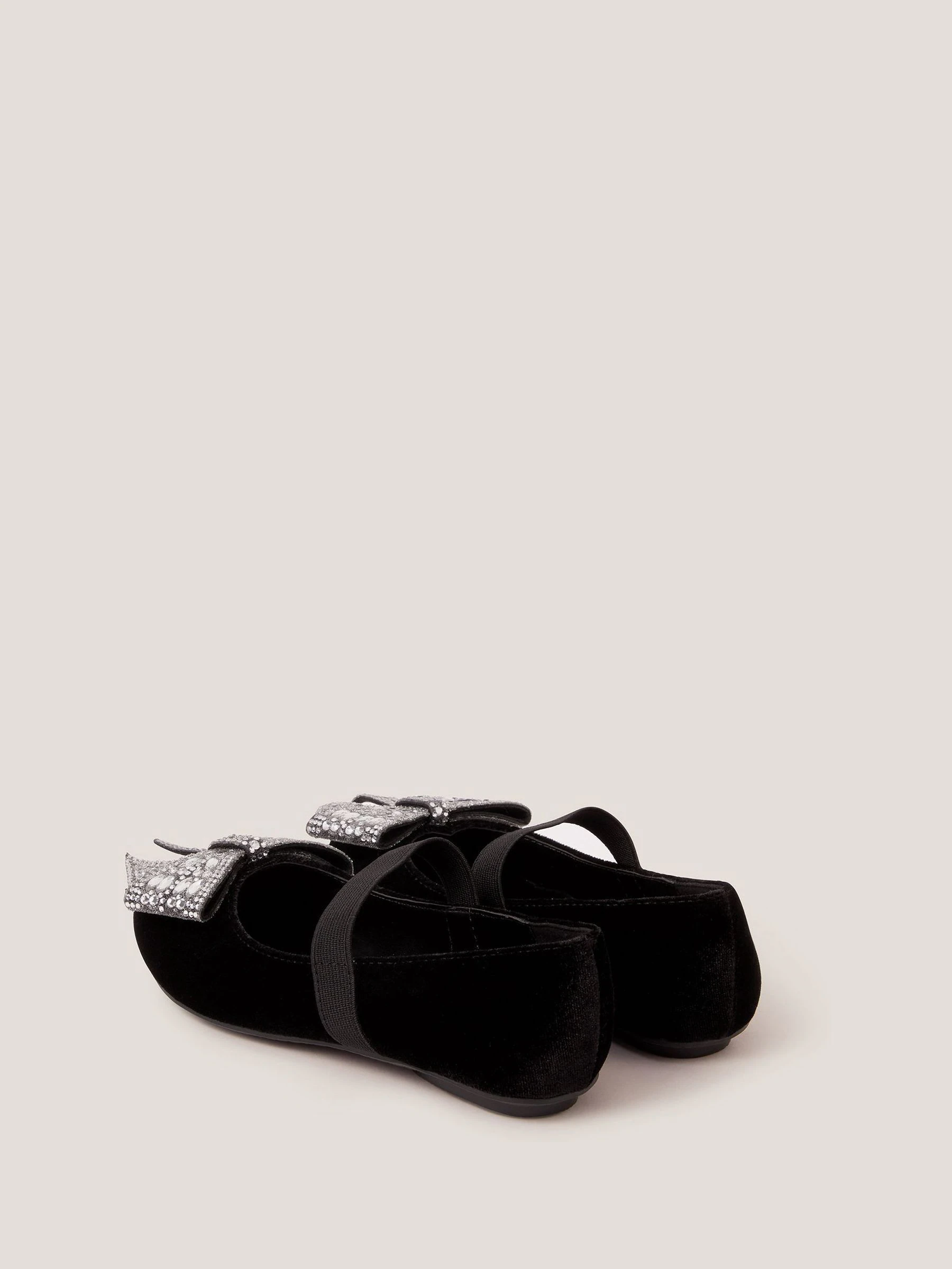 Monsoon Jewel Bow Velvet Ballet Flats